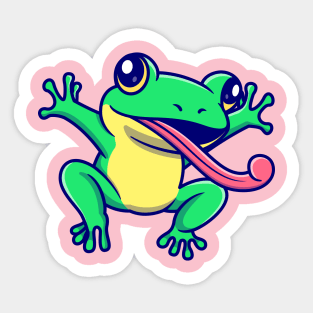 Cute Frog Toad Cartoon Sticker